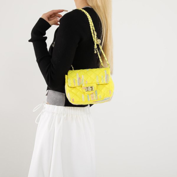 画像8: Quilted Chain Handle Tote Shoulder Underarm Bag  キルティングチェーンハンドルトートショルダーアンダーバッグ (8)