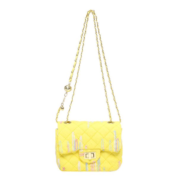 画像1: Quilted Chain Handle Tote Shoulder Underarm Bag  キルティングチェーンハンドルトートショルダーアンダーバッグ (1)