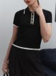 画像5: Polo collar short sleeve ribbed summer sweater　ポロカラー半袖リブサマーセーター　ニット (5)