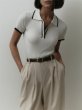 画像8: Polo collar short sleeve ribbed summer sweater　ポロカラー半袖リブサマーセーター　ニット (8)