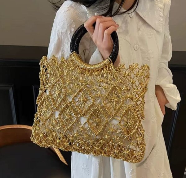 画像4: Woven Polyester Tote Bag  ポリエステル編トートバッグ (4)