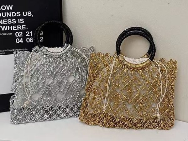 画像3: Woven Polyester Tote Bag  ポリエステル編トートバッグ (3)