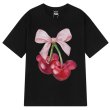 画像1: Mickey Cherry & Ribbon Print T-shirt　ミッキーチェリー＆リボンプリントラウンドネック半袖Tシャツ (1)