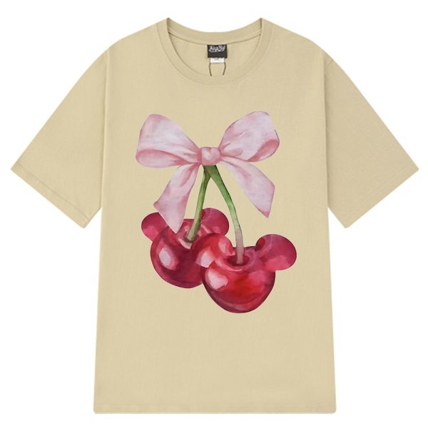 画像11: Mickey Cherry & Ribbon Print T-shirt　ミッキーチェリー＆リボンプリントラウンドネック半袖Tシャツ (11)