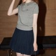 画像4: College style polo collar letter embroidered summer sweater　カレッジスタイルポロカラーレター刺繍サマーセーター　ニット (4)