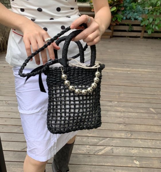 画像4: Texture Niche Mini Basket Messenger Tote Shoulder Bag　テクスチャ ニッチ ミニ バスケット メッセンジャートートショルダー籠かごバッグ (4)