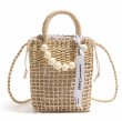 画像1: Texture Niche Mini Basket Messenger Tote Shoulder Bag　テクスチャ ニッチ ミニ バスケット メッセンジャートートショルダー籠かごバッグ (1)