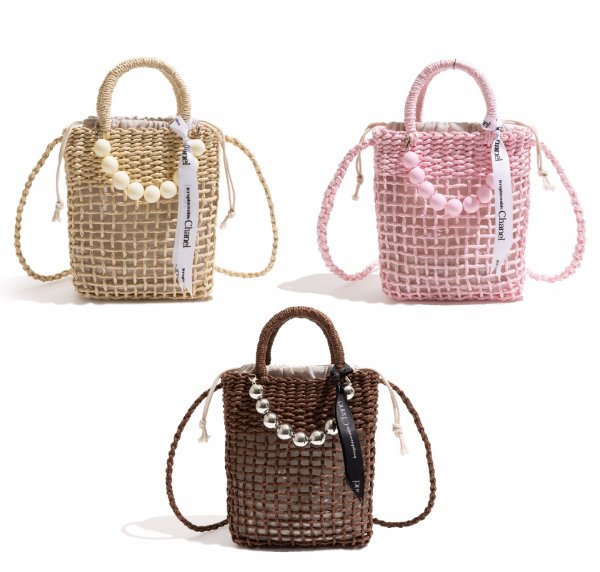 画像5: Texture Niche Mini Basket Messenger Tote Shoulder Bag　テクスチャ ニッチ ミニ バスケット メッセンジャートートショルダー籠かごバッグ (5)