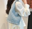 画像5: Studs Dotted Bed Underarm Bag Bucket Bag Shoulder Tote Bag　スタッズドットデニム バスケット トートショルダーアンダーアームバッグ (5)