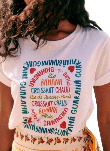 画像1: Color letter logo Print T-shirt　カラフルレタープリントラウンドネック半袖Tシャツ (1)