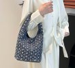 画像4: Studs Dotted Bed Underarm Bag Bucket Bag Shoulder Tote Bag　スタッズドットデニム バスケット トートショルダーアンダーアームバッグ (4)