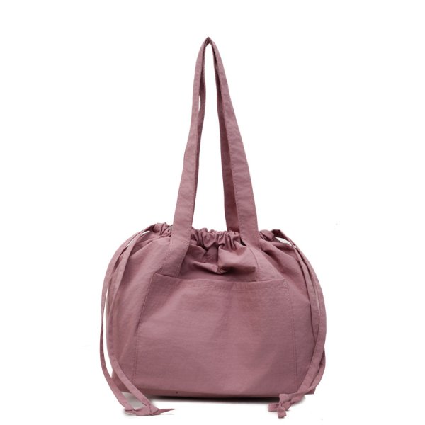 画像1: Lightweight drawstring casual shoulder tote bag　軽量ライトウェイト巾着ショルダートートバッグ (1)