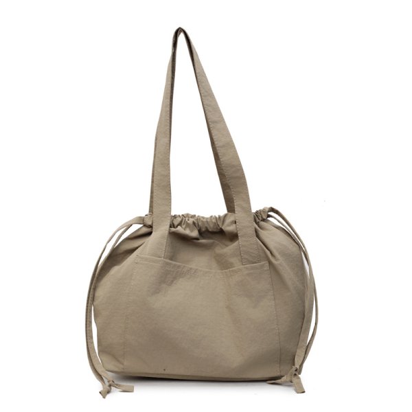 画像3: Lightweight drawstring casual shoulder tote bag　軽量ライトウェイト巾着ショルダートートバッグ (3)