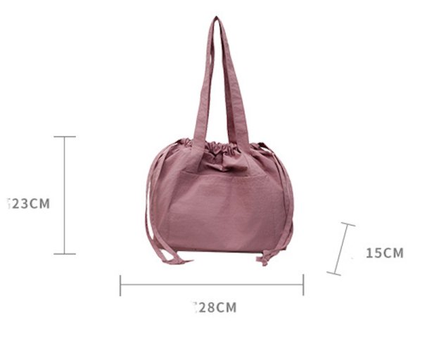 画像6: Lightweight drawstring casual shoulder tote bag　軽量ライトウェイト巾着ショルダートートバッグ (6)