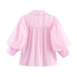 画像6: 3/4 sleeve shirt collar blouse　7部袖シャツカラーショート丈ブラウス (6)
