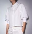 画像8: 3/4 sleeve shirt collar blouse　7部袖シャツカラーショート丈ブラウス (8)