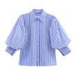 画像4: 3/4 sleeve shirt collar blouse　7部袖シャツカラーショート丈ブラウス (4)