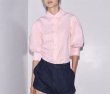 画像13: 3/4 sleeve shirt collar blouse　7部袖シャツカラーショート丈ブラウス (13)