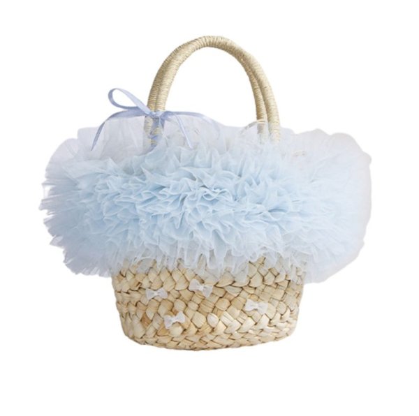 画像3: Fluffy lace and ribbon basket tote bag　フワフワレース＆リボン付きかごトートバッグ (3)