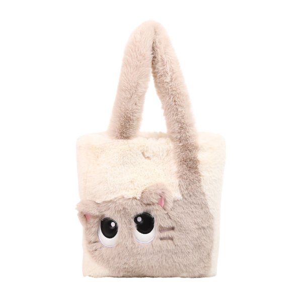 画像4: Cat Fluffy Collar Large Capacity Tote Shoulder Bag　キャットモコモコラージキャパシティートートショルダーバッグ (4)