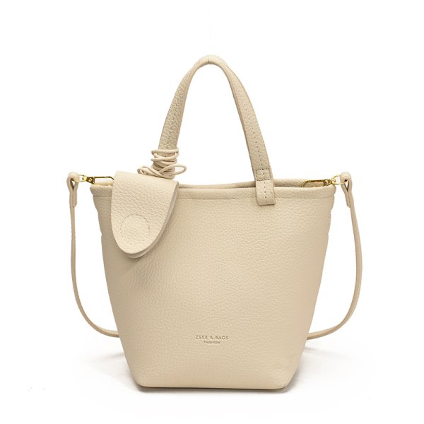 画像4: Leather Portable Bucket Tote Shoulder Crossbody Bag　レザーポータブルバケットトートショルダークロスボディバッグ (4)