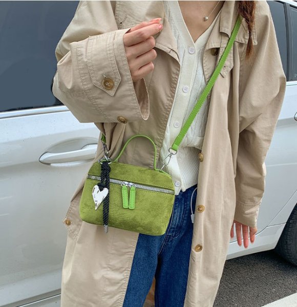 画像13: Square Box Suede Tote Shoulder Crossbody Bag　スクエアボックススエードトートショルダークロスボディバッグ (13)