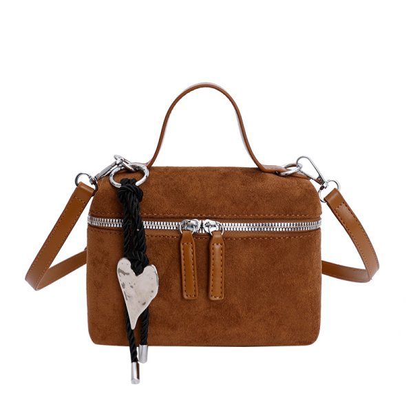 画像3: Square Box Suede Tote Shoulder Crossbody Bag　スクエアボックススエードトートショルダークロスボディバッグ (3)