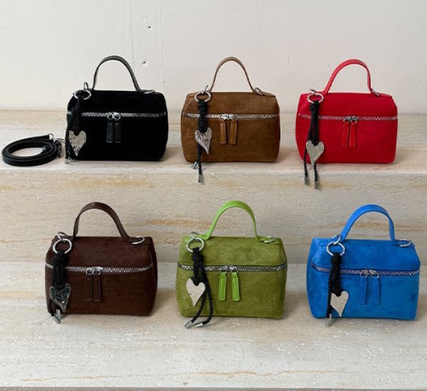 画像15: Square Box Suede Tote Shoulder Crossbody Bag　スクエアボックススエードトートショルダークロスボディバッグ (15)