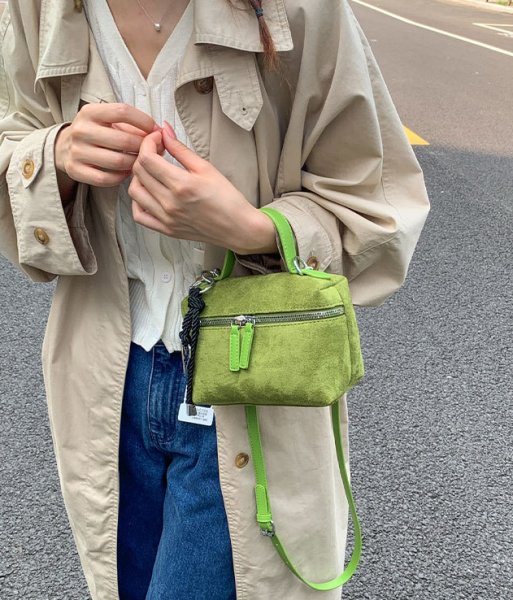 画像12: Square Box Suede Tote Shoulder Crossbody Bag　スクエアボックススエードトートショルダークロスボディバッグ (12)