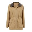 画像1: Women's Mid-length  French style leather collar trench coat jacket 　ミドル丈フレンチスタイルレザー襟トレンチコートジャケット (1)