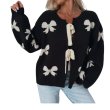 画像2: Ribbon short cardigan knit sweater　リボンショート丈カーディガンニットセーター　ニット (2)
