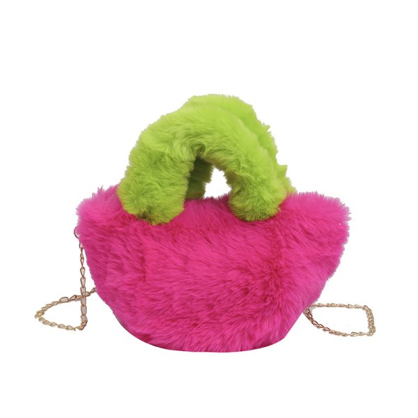 画像2: Fur Tote Shoulder Crossbody Bag　モコモコファーミニトートショルダークロスボディバッグ (2)