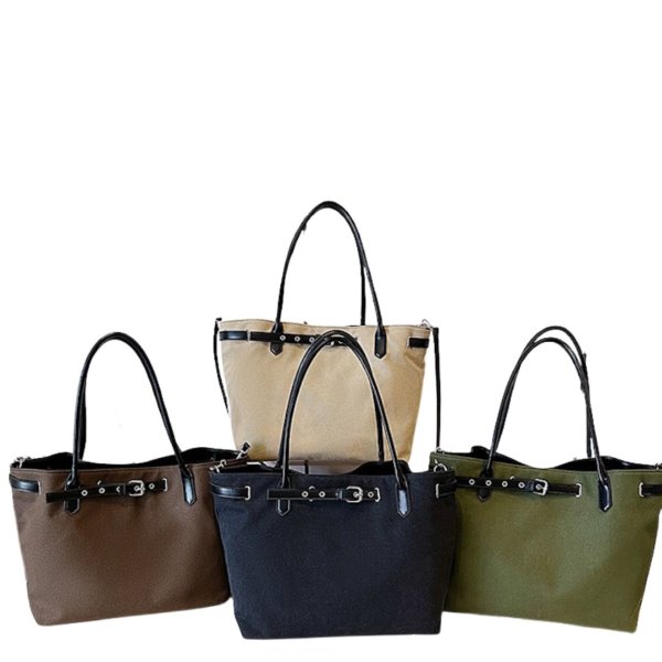 画像5: Large Capacity Canvas Belt Tote Shoulder Bag　ラージキャパシティーキャンバスベルトトートショルダーバッグ (5)