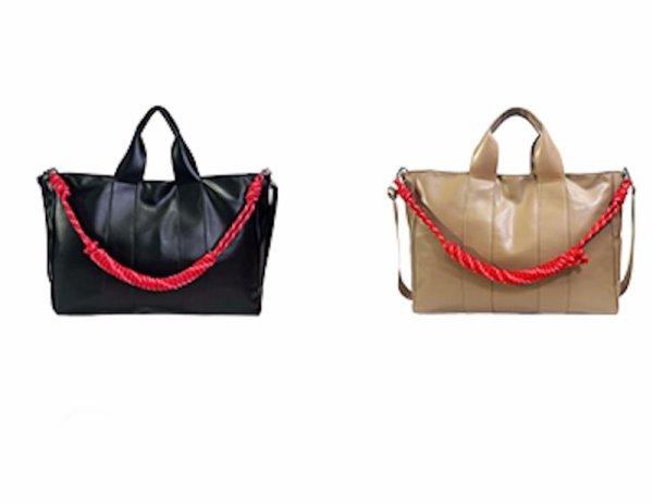 画像3: Large Capacity Tote Leather Tote Shoulder Bag　ラージキャパシティーレザーロープショルダー紐トートショルダーバッグ (3)
