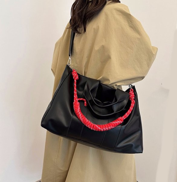 画像7: Large Capacity Tote Leather Tote Shoulder Bag　ラージキャパシティーレザーロープショルダー紐トートショルダーバッグ (7)