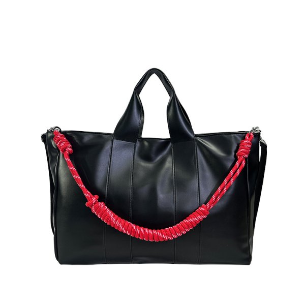 画像1: Large Capacity Tote Leather Tote Shoulder Bag　ラージキャパシティーレザーロープショルダー紐トートショルダーバッグ (1)