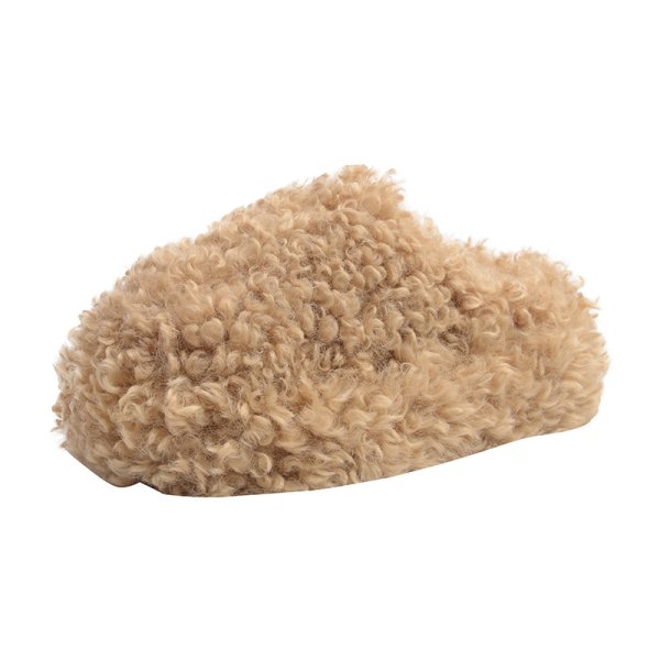 画像1: Thick-soled fluffy column fur style sandal slippers　厚底プラットフォームモコモコラムファースタイルサンダル　スリッパ (1)