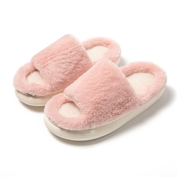 画像1: Unisex thick-soled fluffy fur slippers sandal 　男女兼用厚底ラバープラットフォームモコモコファーサンダル　スリッパ (1)