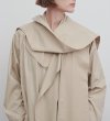 画像4: Women's Detachable hood, khaki-colored long belted coat jacket　取り外し可能フード付きロングベルトコートジャケットトレンチコート (4)