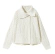 画像1: Large cable-knit cardigan jacket knit jacket　ウール厚手ケーブル編みカーディガンニットジャケット (1)