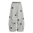 画像2: Flower motif sweatpants dance pants　フラワーモチーフ スウェット ワイド パンツスダンスパンツ (2)