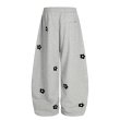 画像4: Flower motif sweatpants dance pants　フラワーモチーフ スウェット ワイド パンツスダンスパンツ (4)