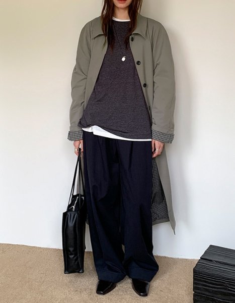 画像3: Women's A-line Loose fit Lapel-style casual long coat jacket　Aライン ルーズ ラペルカジュアルロングローラーコートジャケット (3)