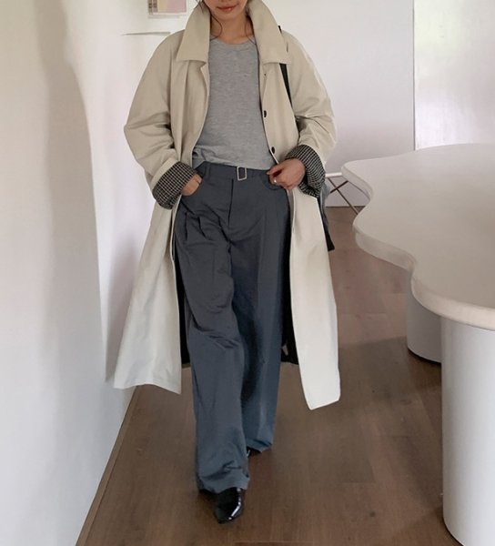 画像7: Women's A-line Loose fit Lapel-style casual long coat jacket　Aライン ルーズ ラペルカジュアルロングローラーコートジャケット (7)