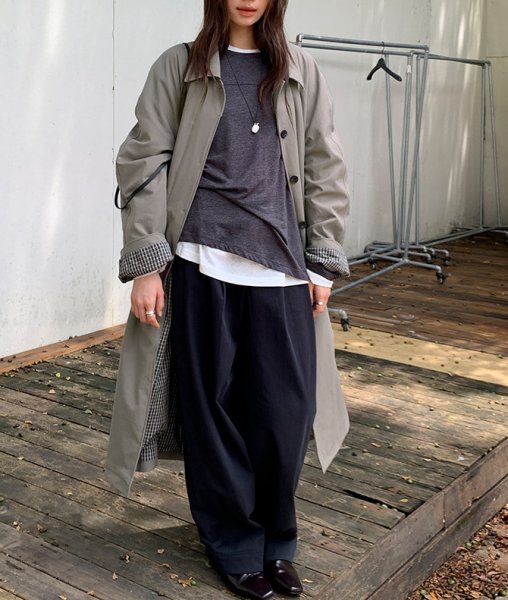 画像5: Women's A-line Loose fit Lapel-style casual long coat jacket　Aライン ルーズ ラペルカジュアルロングローラーコートジャケット (5)