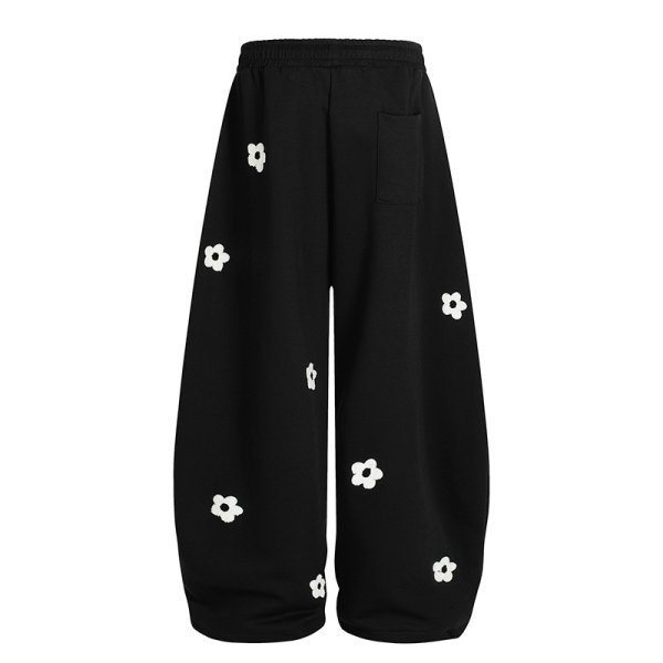 画像3: Flower motif sweatpants dance pants　フラワーモチーフ スウェット ワイド パンツスダンスパンツ (3)