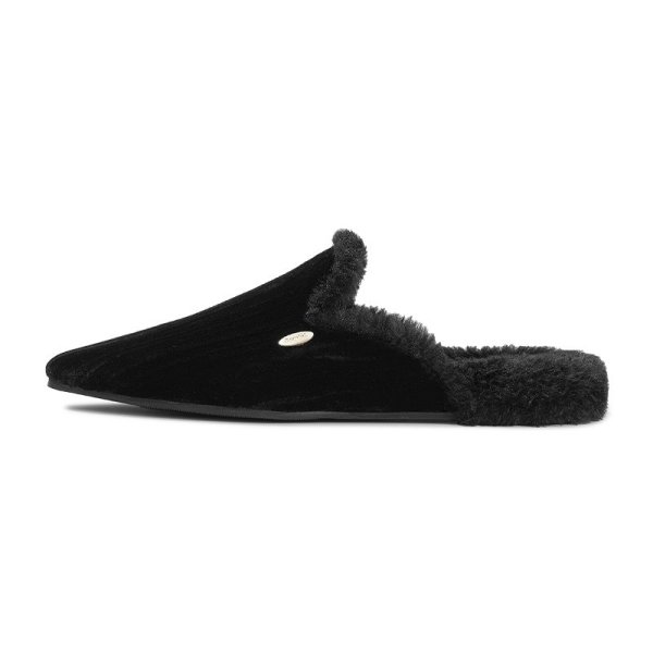 画像1: Barphil Latex Flat Fur Slippers/Sandals pumps shoes   　フラットファーミュールサンダルローファーパンプスシューズ (1)