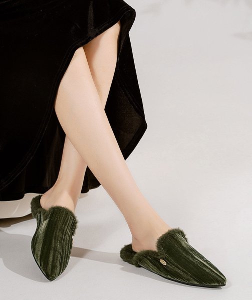 画像6: Barphil Latex Flat Fur Slippers/Sandals pumps shoes   　フラットファーミュールサンダルローファーパンプスシューズ (6)