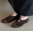画像4: Leather flat gathered pleated pumps shoes   　レザーフラットギャザープリーツパンプスローファーシューズ (4)