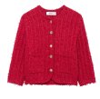 画像1: Round neck knit metal button jacket sweater 　 フレンチスタイルラウンドネックニットジャケットセーター (1)